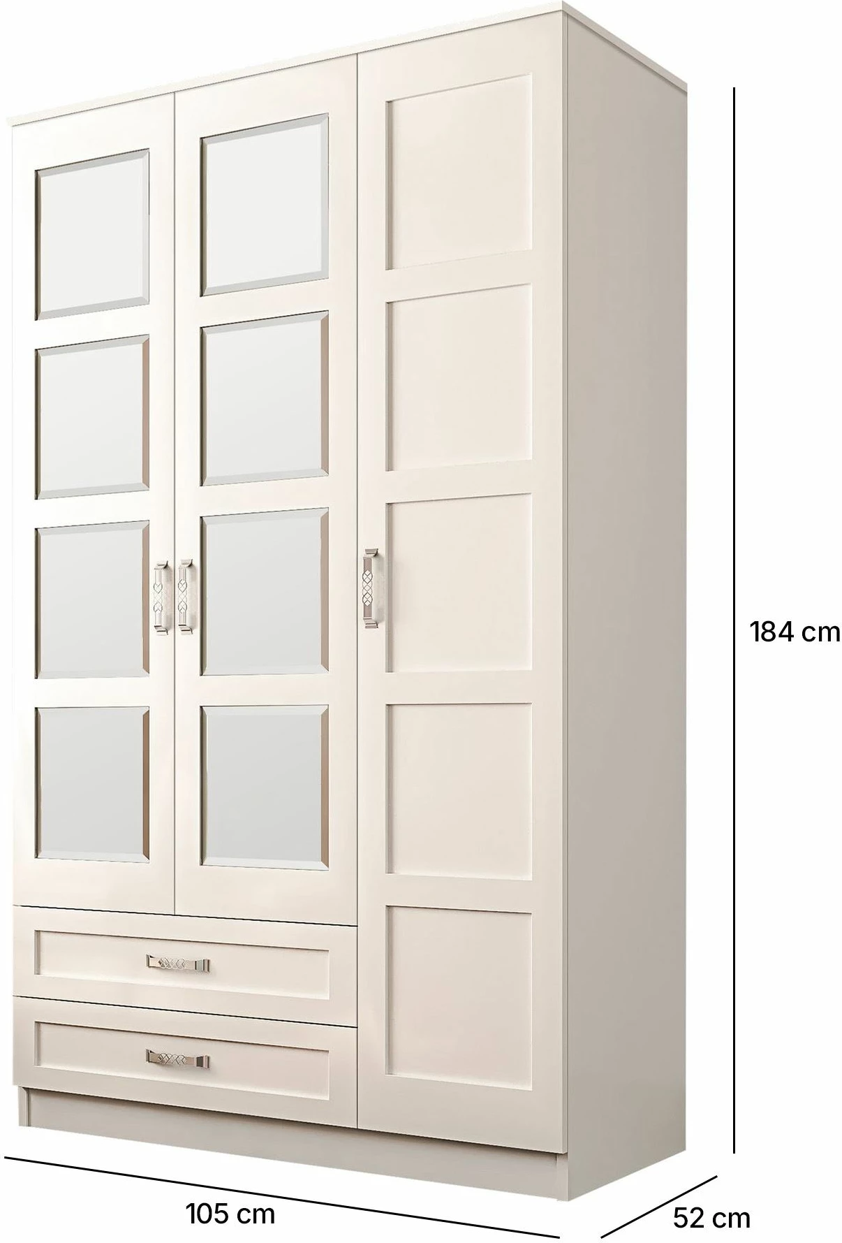 Dollap rrobash Skye Decor, ngjyrë e bardhë mat, RB-050