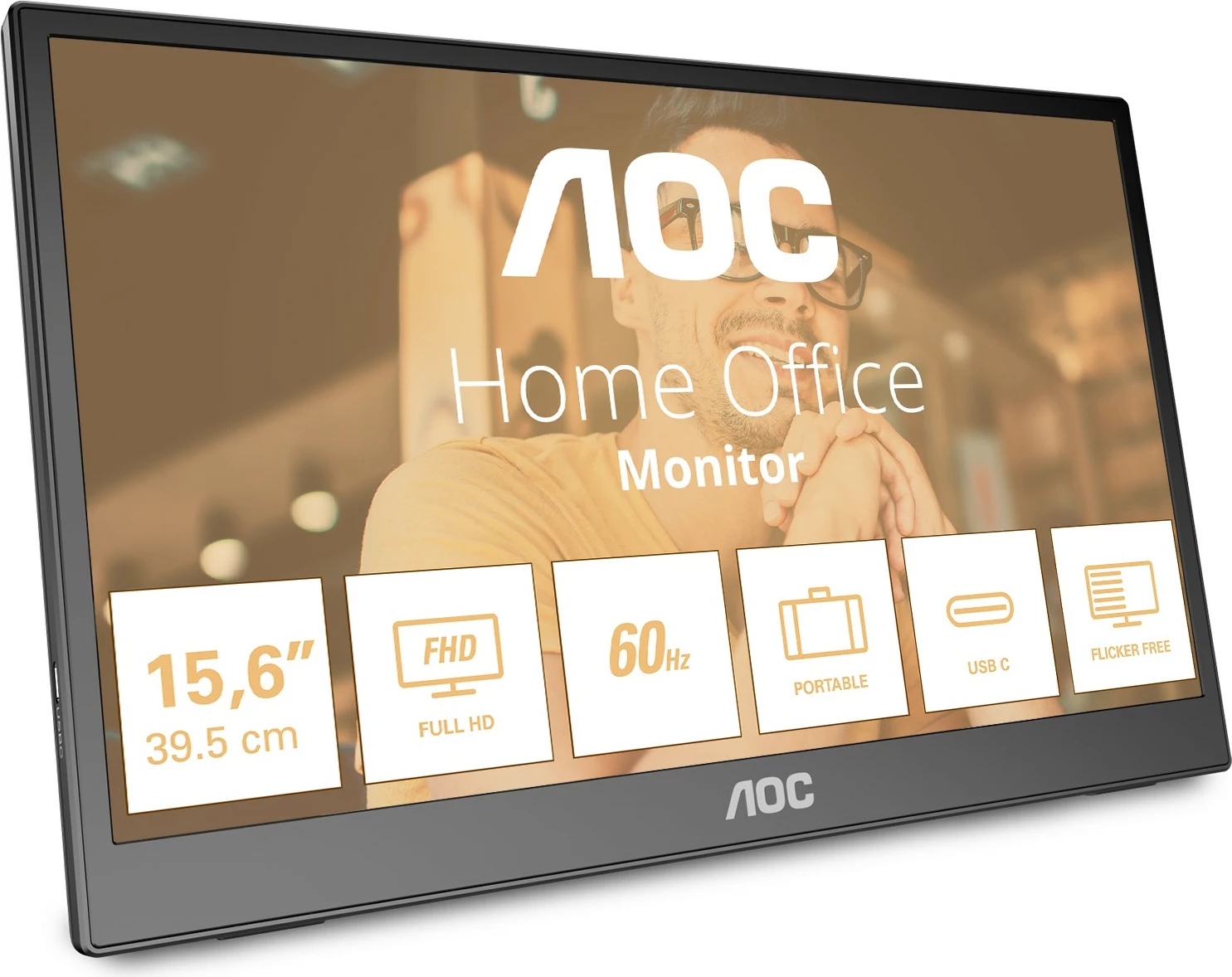 Monitor AOC 15.6 IPS Full HD, USB-C, i zi