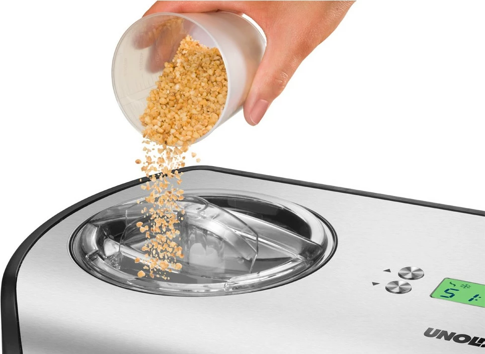 Aparat për akullore Unold 48865, 1.2 L, 30 min, LCD, 1.5 m, i zi