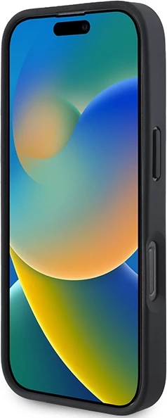 Mbështjellës BMW Leather Hot Stamp për iPhone 16 Pro Max, i zi