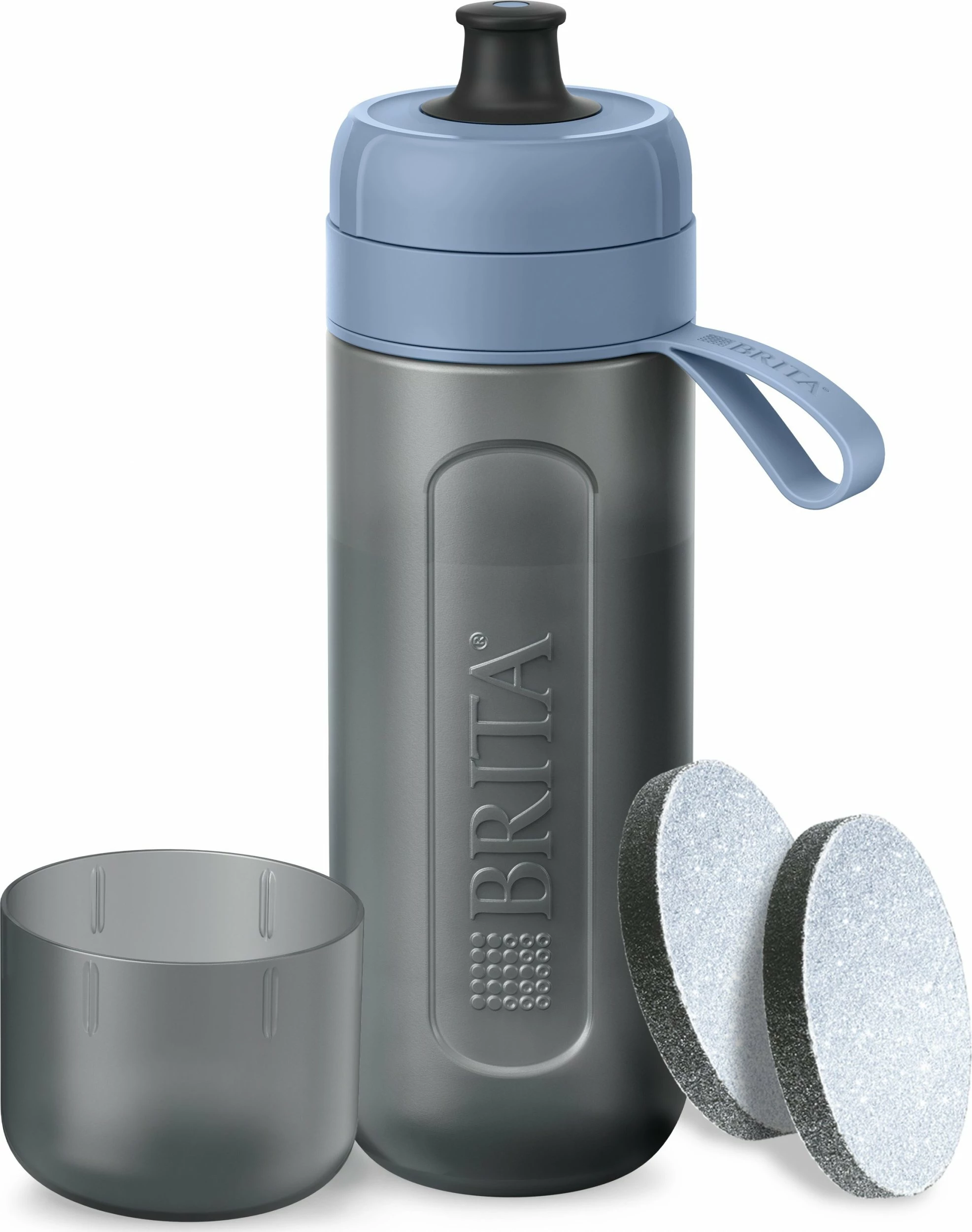 Shishe filtruese uji Brita Active 600 ml, blu pastel, set 2x filtër MicroDisc