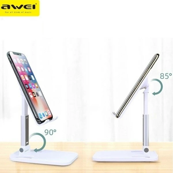 Mbajtëse tavoline universale AWEI X11, për celular/tablet, e bardhë