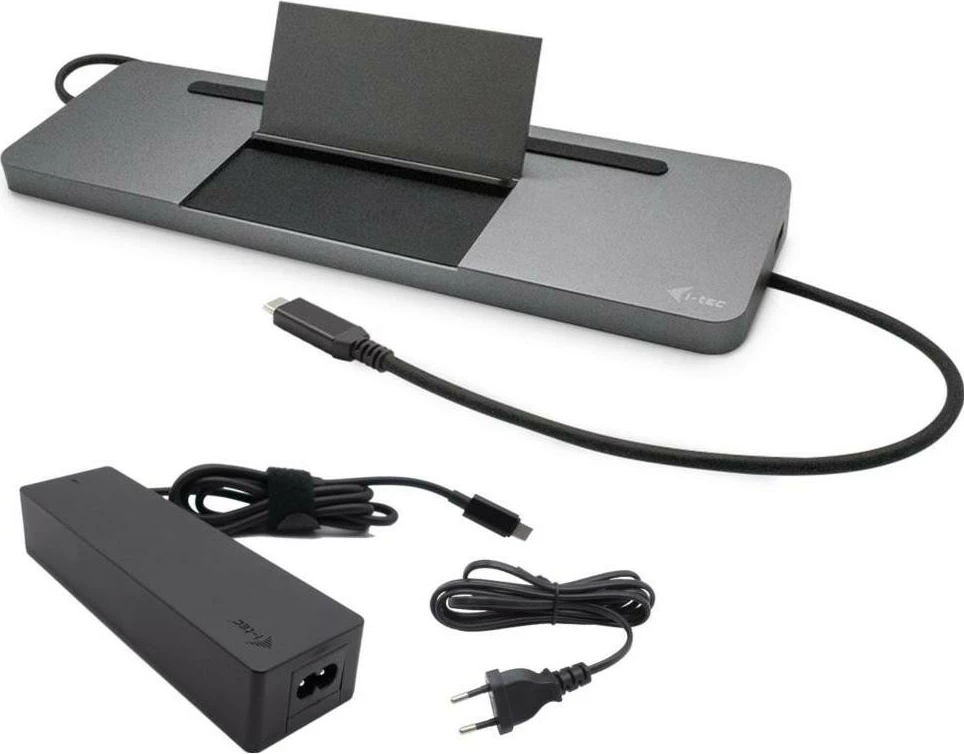 Doking stacion i-tec USB-C Metal Ergonomic 4K 3x Display, DP HDMI VGA LAN Audio, Power Delivery 85W, me karikues universal 100W