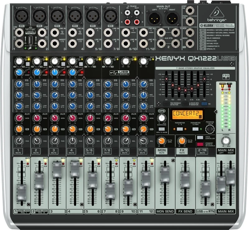 Mikser audio Behringer QX1222USB, 16 kanale