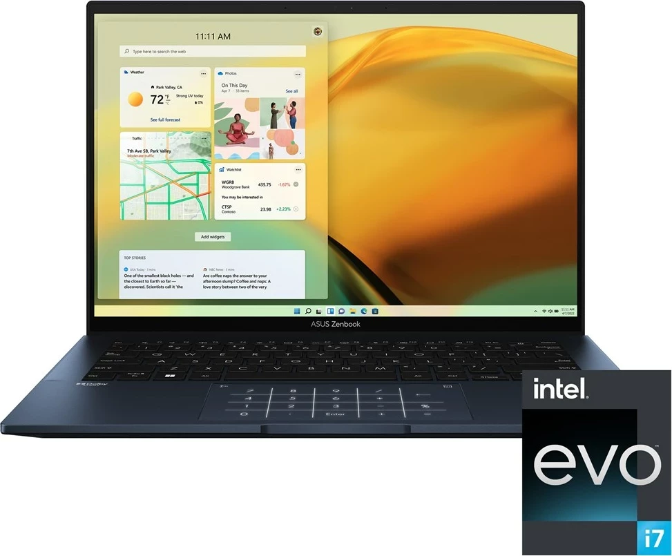 Laptop ASUS Zenbook 14 OLED UX3402VA-KN593X, Intel Core i7-13700H, 16GB RAM, 1TB SSD, Ponder Blue