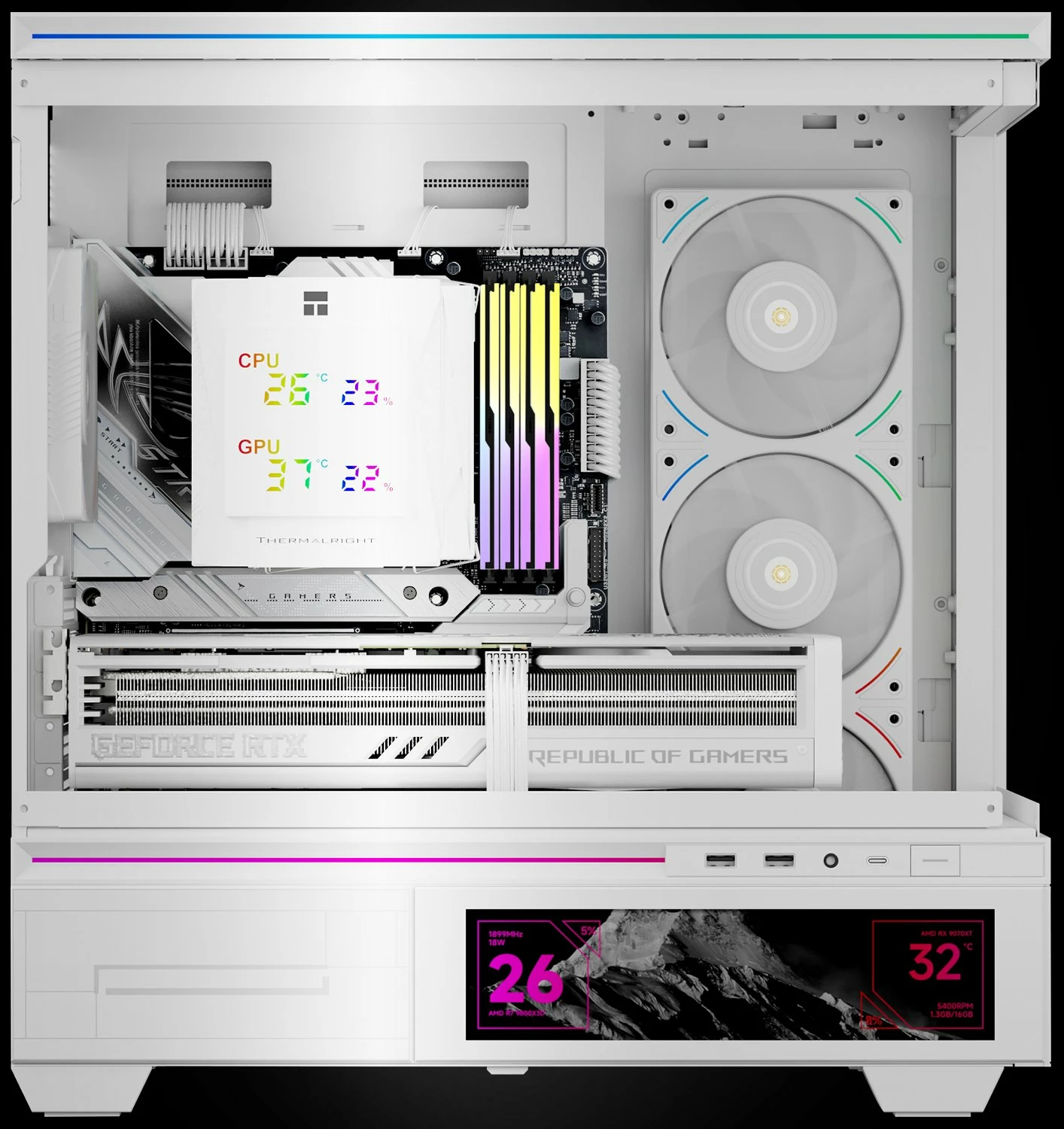 Ftohës CPU Thermalright Royal Knight 120 Digital, 2x120mm, LCD, i bardhë