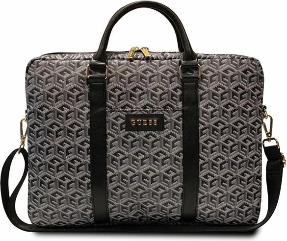 Çantë laptopi Guess GCube Stripes, 16 inç, e zezë