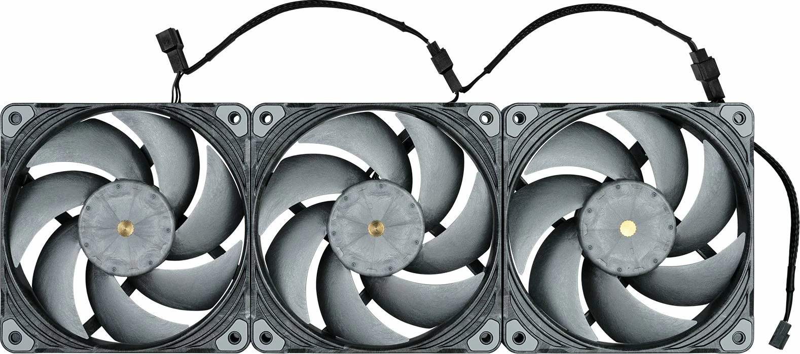 Ventilator PC Phanteks T30 PWM PH-F120T30_BG_3P, 120mm, 30mm i trashë, 4-pin PWM, 3000rpm, set 3 copë, gri