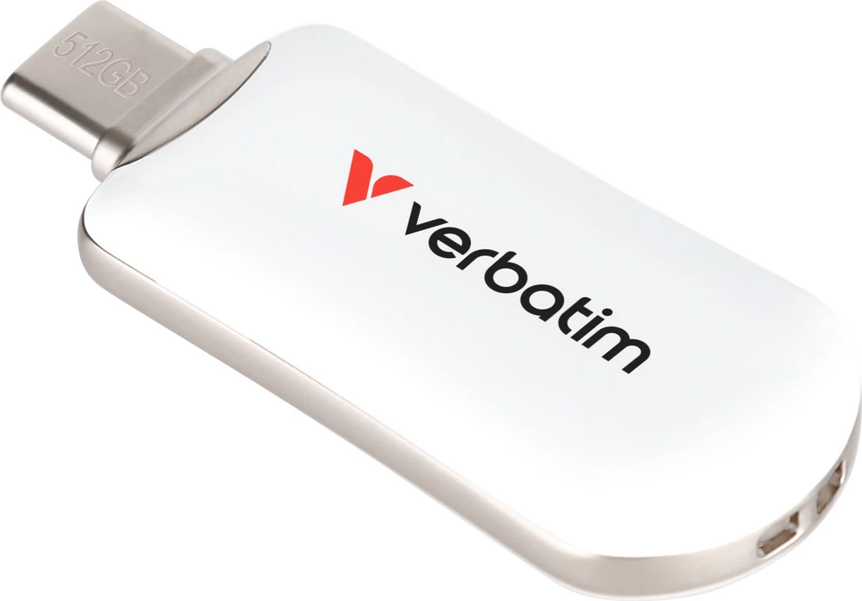 USB flash Verbatim Plectra 512GB USB-C bardhë