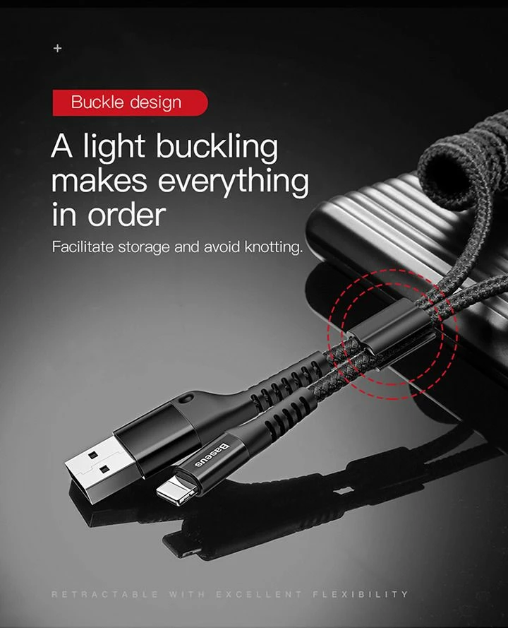 Kabllo Baseus CALSR-01 USB-A në Lightning 1m 2A, e zezë
