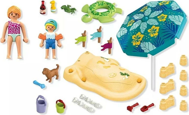 Set lodrash Playmobil My Life 71906 Family at the Beach, 46 pjesë