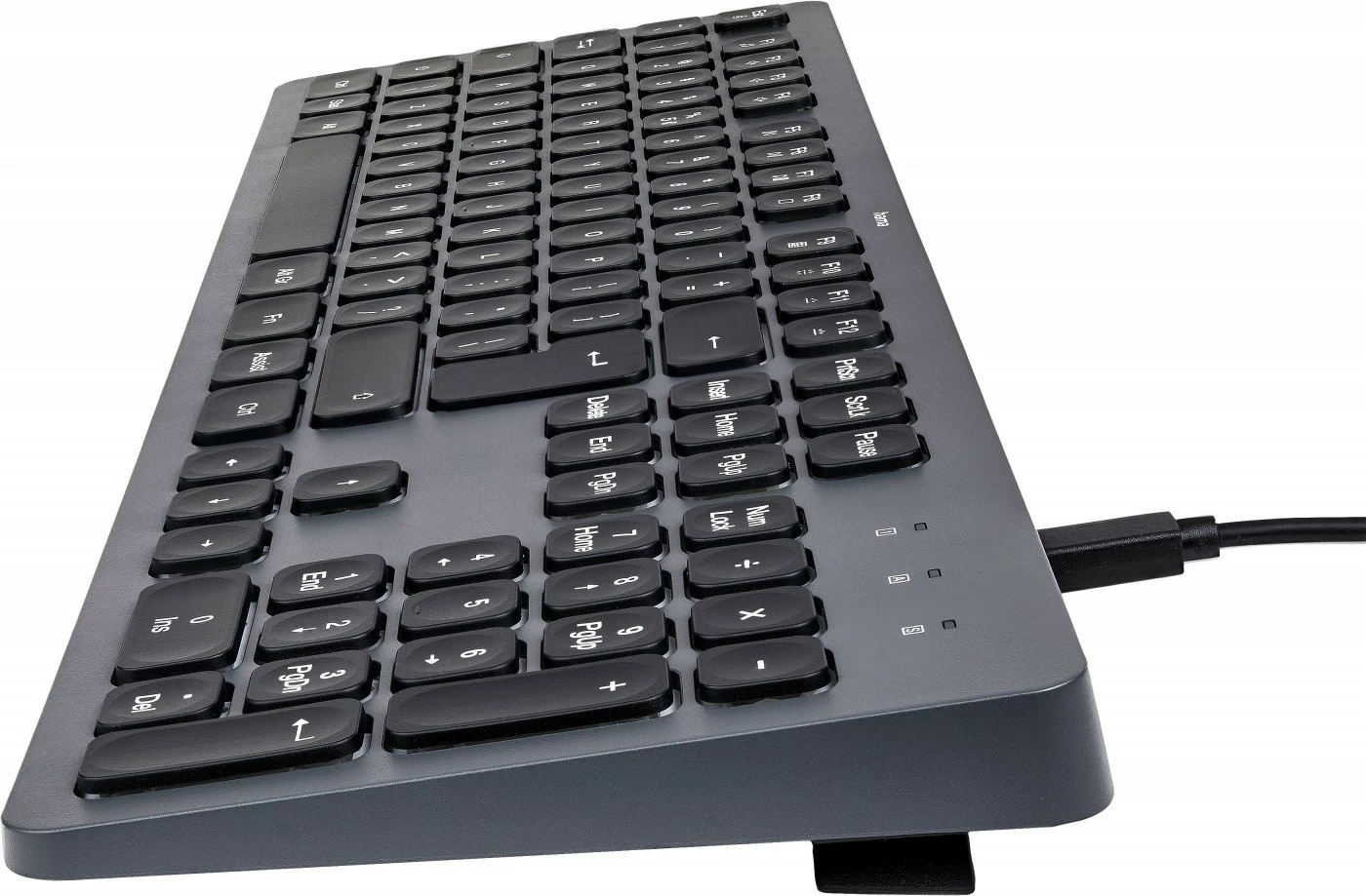 Tastierë Hama CK-400 me kabllo, USB-A/USB-C, ndriçim, e zezë/gri