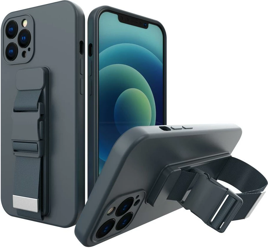 Mbështjellës Hurtel për Xiaomi Redmi 9 me litar, xhel, Blu e errët