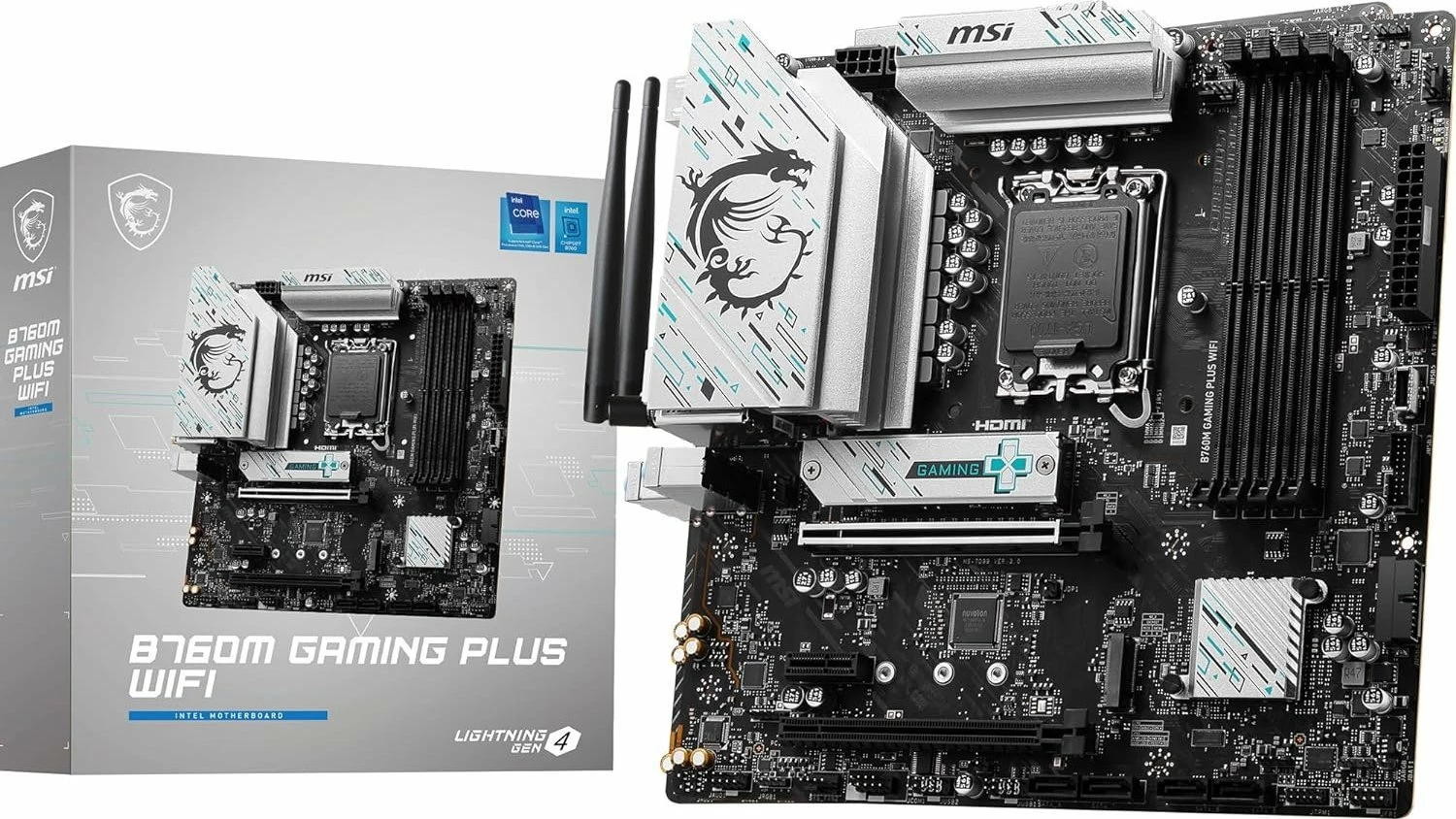 Pllakë amë MSI B760M GAMING PLUS WIFI, Micro ATX, DDR5 (deri 256GB), Wi‑Fi 6E, LAN 2.5GbE
