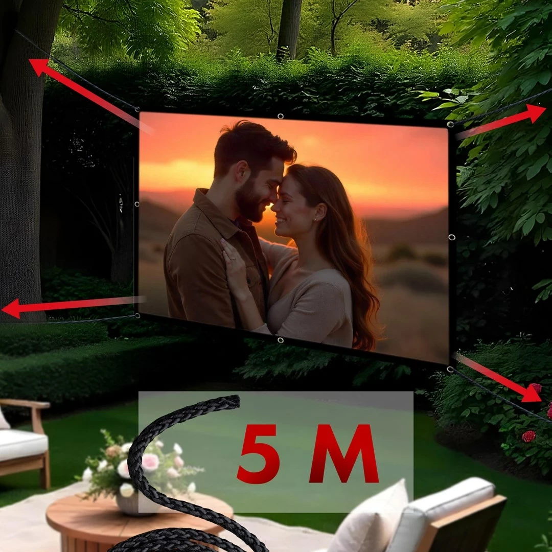 Ekran projektori Maclean MC-167, 150", 330x187cm, 16:9, poliester, me grepa tensionues