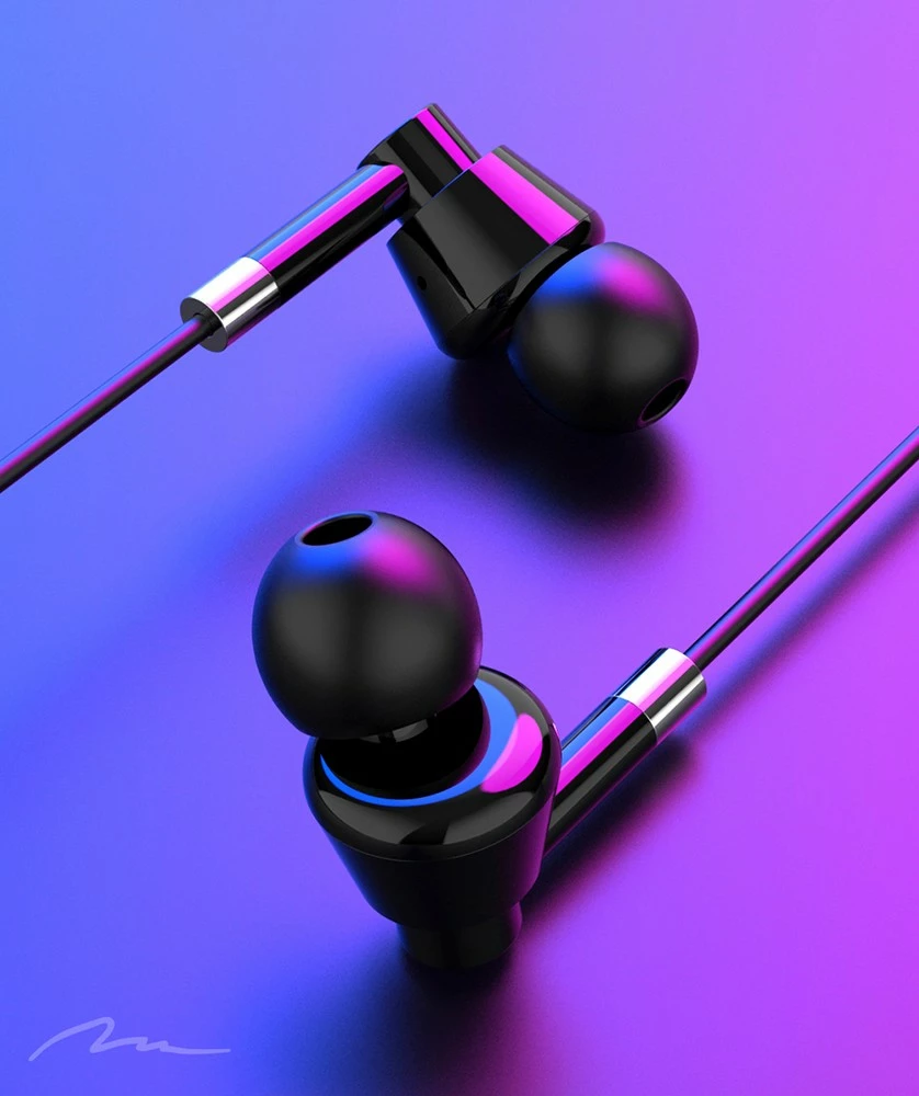 Kufje in-ear Media-Tech MT3609K me USB-C, me mikrofon, të zeza