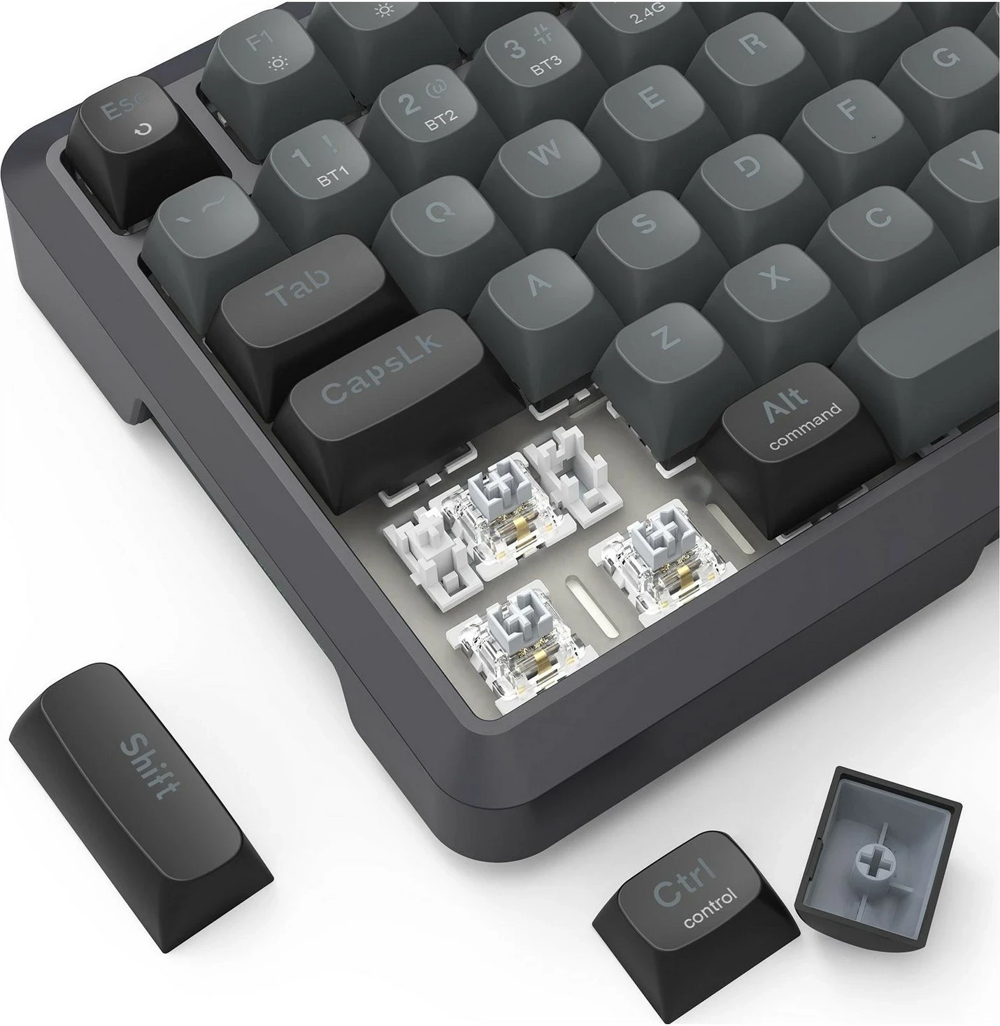 Tastierë Redragon K688GB-RGB-PRO Bragi, RGB, mekanike, gri