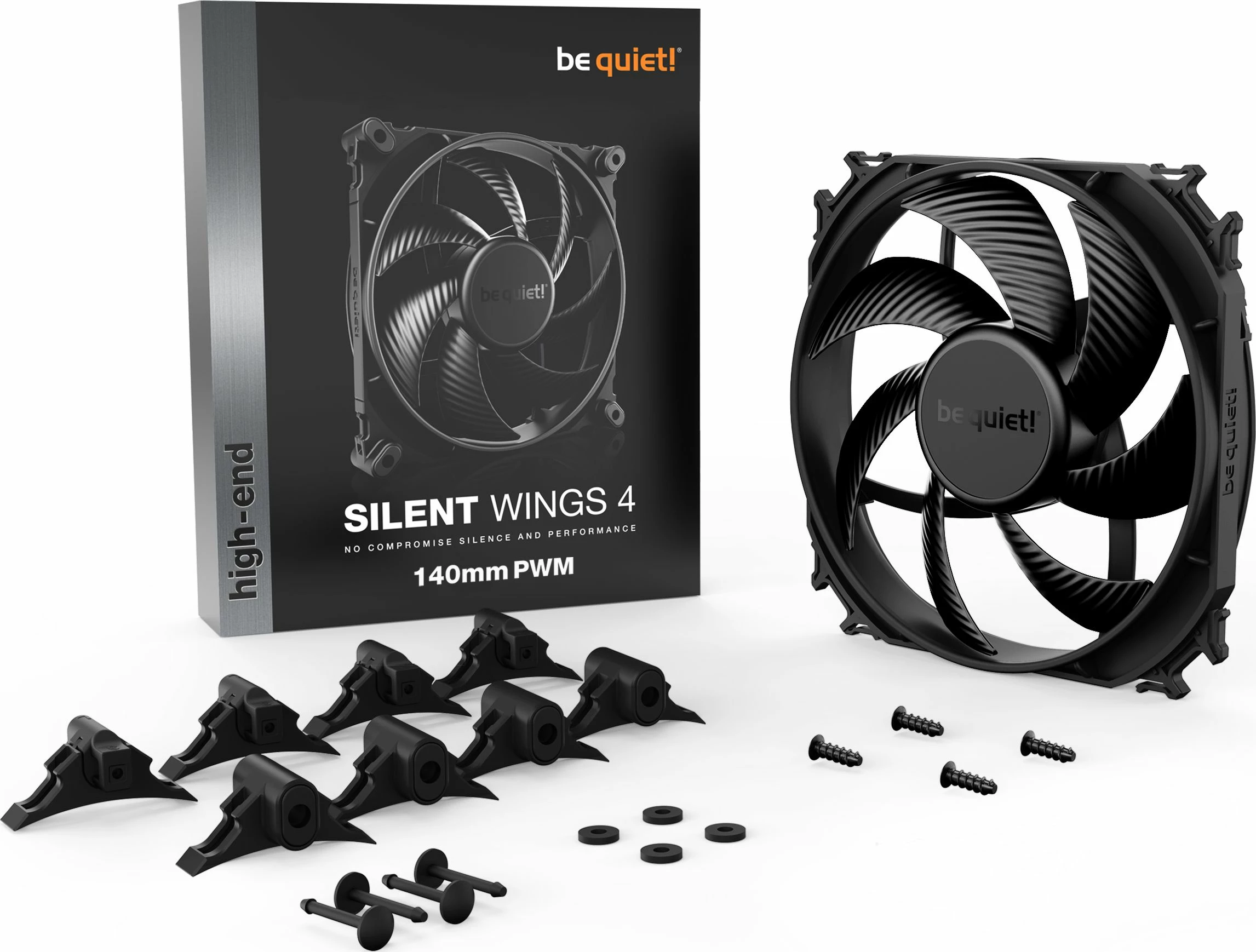 Ventilator PC be quiet! Silent Wings 4 BL096 140mm PWM 4-pin, i zi, 1 copë