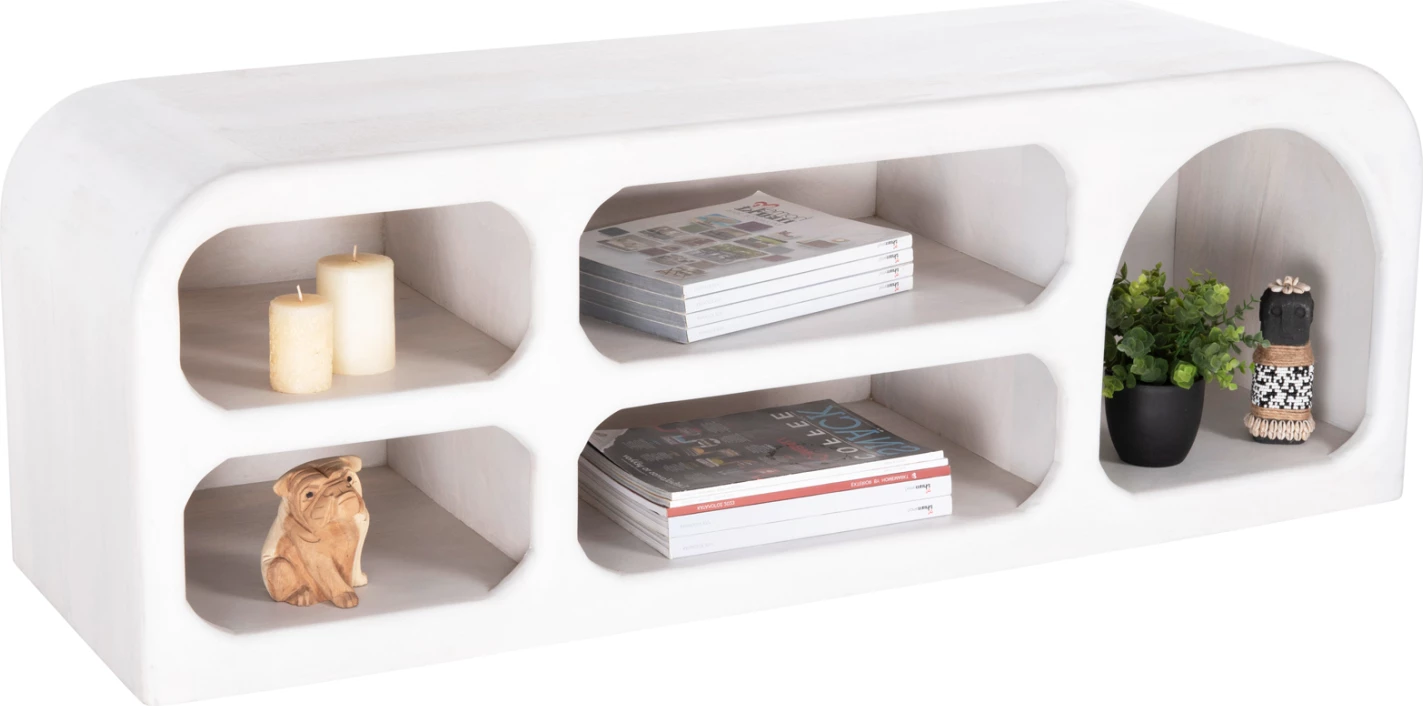 Kabinet TV HANDYR FH9704 dru mango ngjyrë bardhë 130x40x45H cm