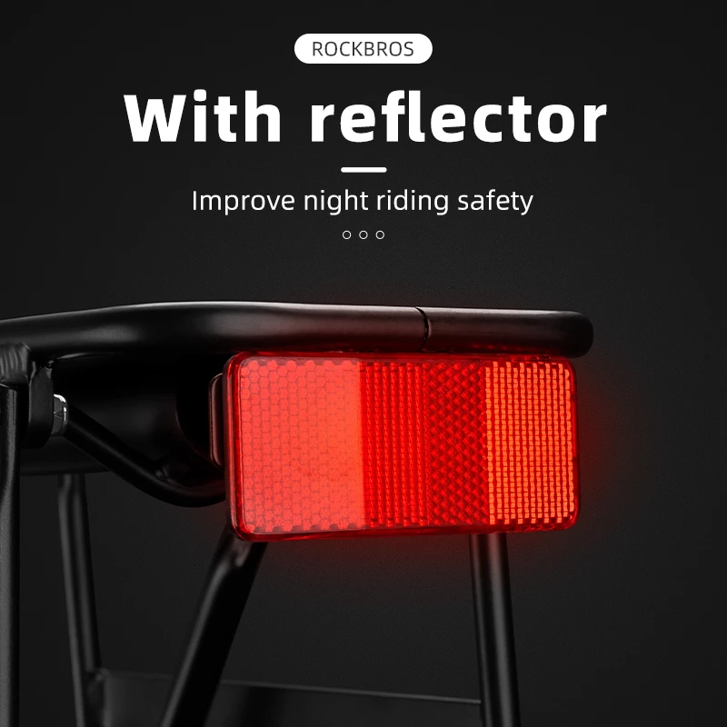 Raft biçiklete Rockbros 33210004001 me rafte dhe dritë LED, e zezë