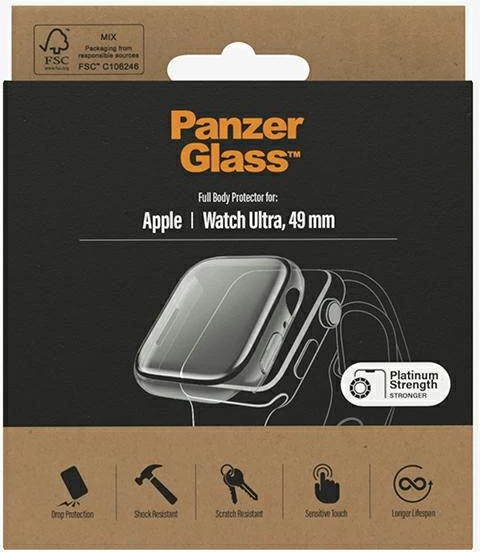 Mbështjellës PanzerGlass për Apple Watch Ultra 49mm, transparent