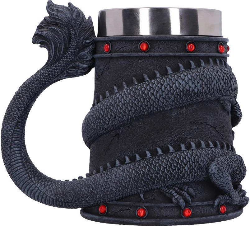 Kupë Nemesis Now Dragon Coil 16 cm, e zezë