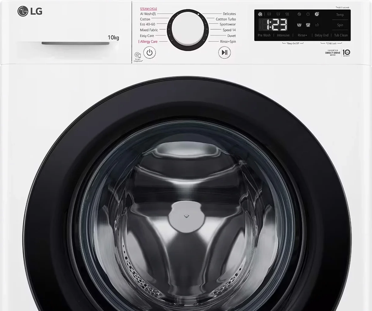 Lavatrice LG F4WR510SBW 10 kg 1400 rpm larje me avull klasa A e bardhë