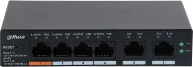 Switch DAHUA DH-CS4006-4GT-60, Managed L2, Gigabit Ethernet, PoE, Zi