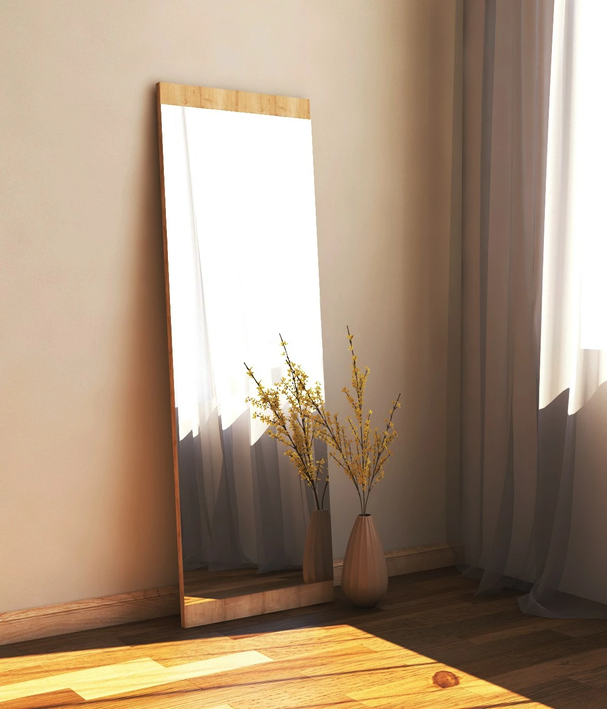 Pasqyrë murale Hanah Home, Azus, ngjyrë natyrale