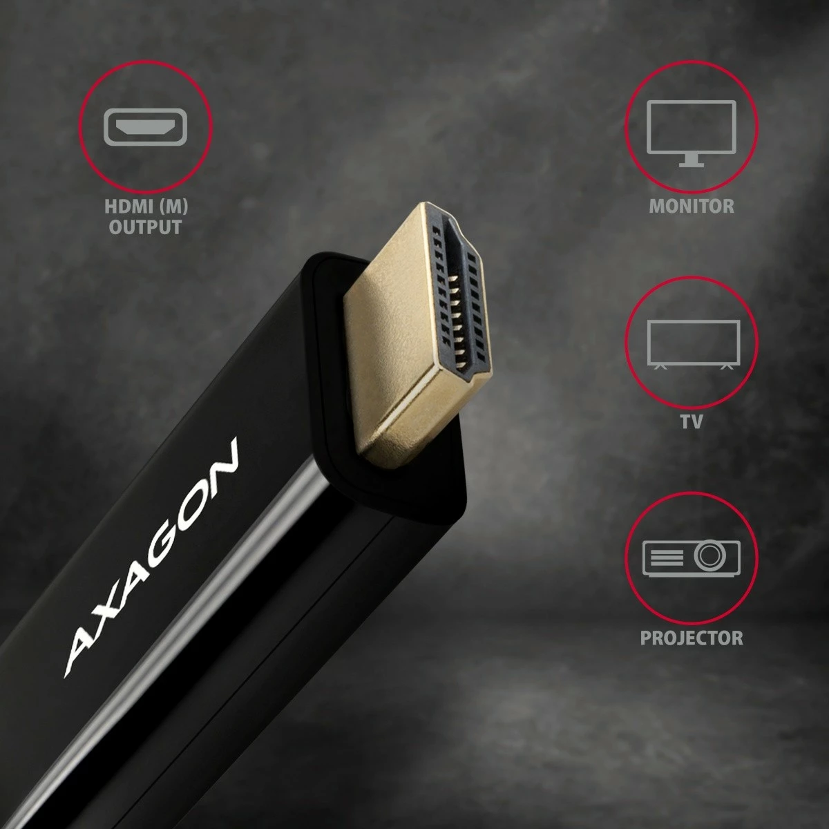 Kabllo/adaptues aktiv AXAGON RVD-HI14C2 DisplayPort në HDMI, 1.8m, e zezë