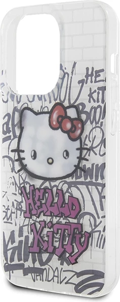 Mbështjellës Hello Kitty IML Kitty On Bricks Graffiti për iPhone 13 Pro Max, Bardhë