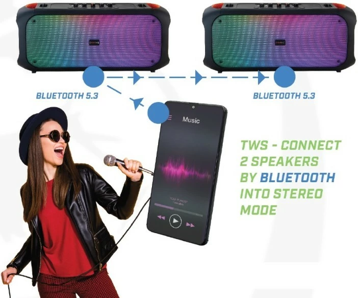 Altoparlant portativ Rebeltec SoundBox 650, Bluetooth, 80W, i zi