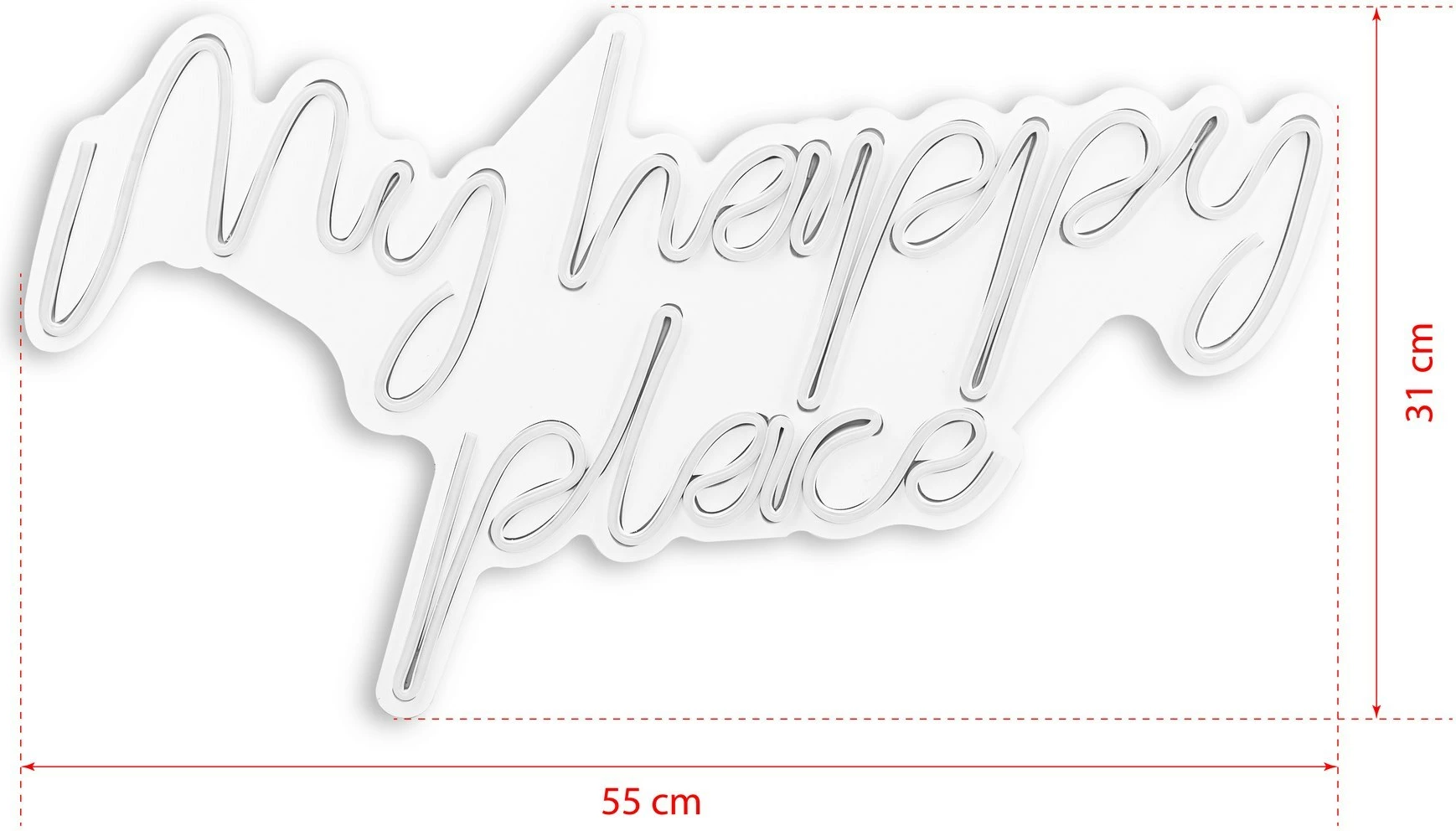 Dekor dritash LED plastike, My Happy Place, e bardhë