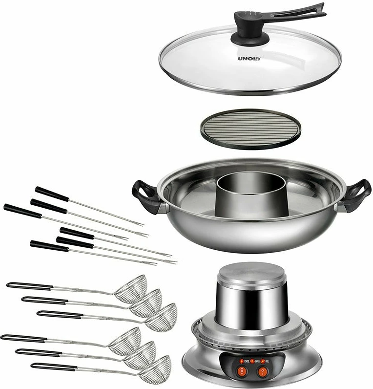 Set fondue UNOLD 48746, 6 persona, 2 L, i zi, çelik inox