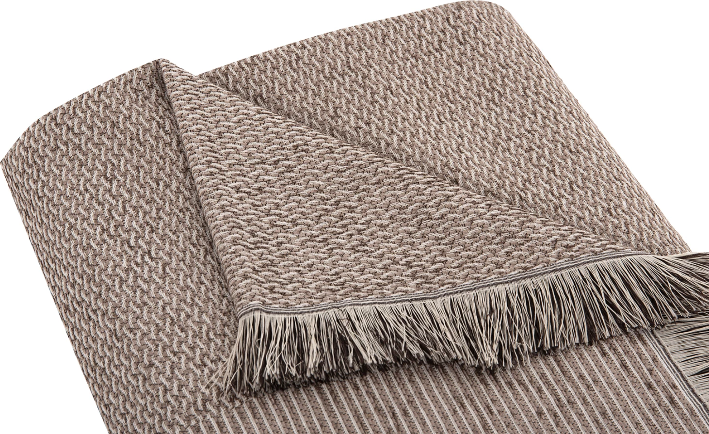 Mbulesë divani me franja DREAMTOPIA FH12164.01 ngjyrë kafe 178x178cm