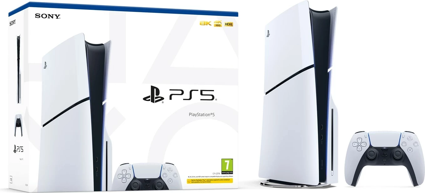 Konsolë Sony PlayStation 5 Slim, 8K Ultra HD, e bardhë