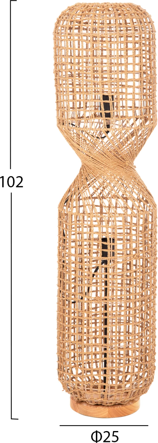 Llambë dyshemeje FH4358 metal-letër litar ngjyrë kafe - 2 llamba Φ25x102Hcm