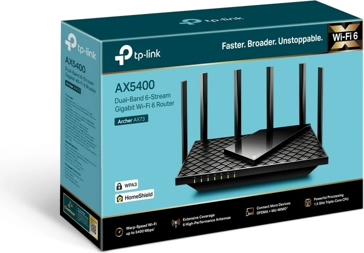 Ruter Wireless TP-Link Archer AX72, Gigabit Ethernet, Dual-band (2.4 GHz / 5 GHz), Ngjyrë e Zezë