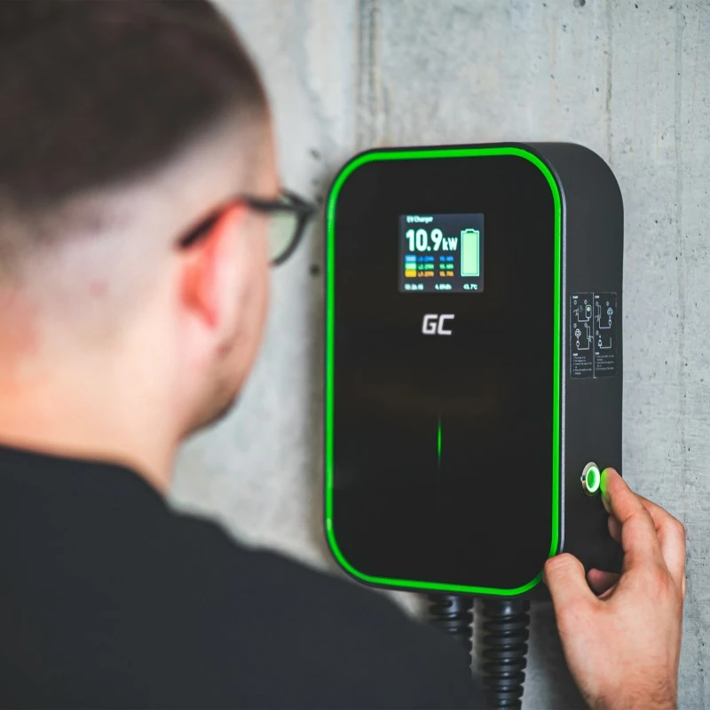 Karikues Green Cell EV për veturë elektrike + kabllo, 22kW, 6m, e zezë