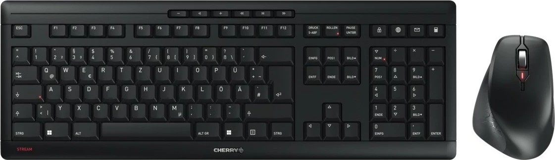 Tastierë dhe Maus Cherry Desktop STREAM COMFORT Wireless [DE] i zi, Fullsize, i heshtur