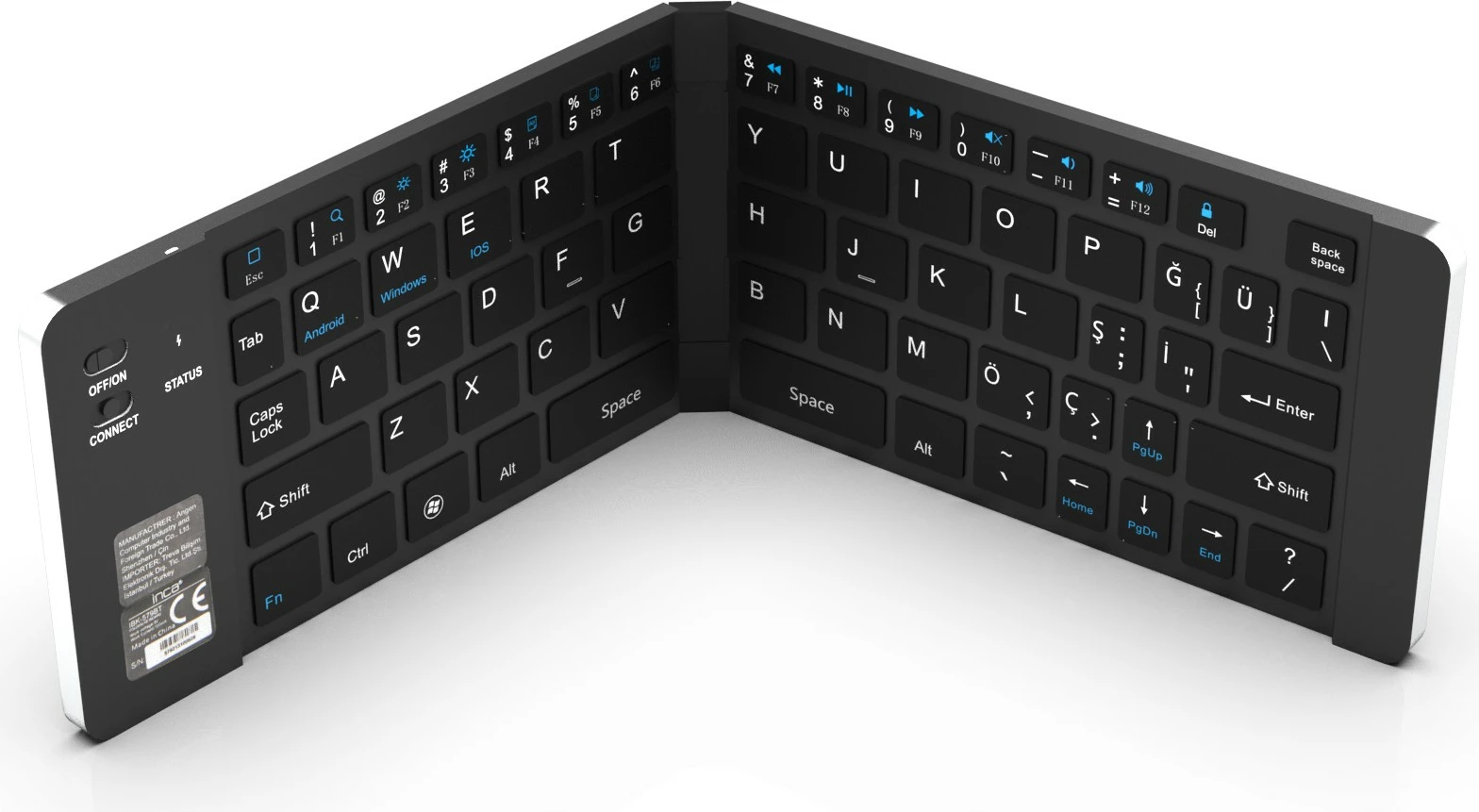 Set tastature dhe maus Incase IBK-579BT, mini, Bluetooth, palosëse, silver