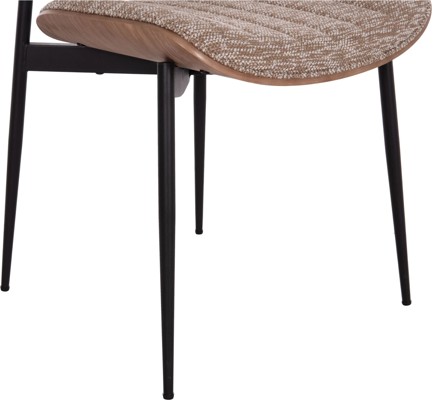 Karrige ngrënieje CONTI FH9983.01, metal i zi, material kafe, 49x56x82cm