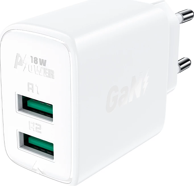 Karikues muri Acefast A33, 2x USB, 18W, i bardhë