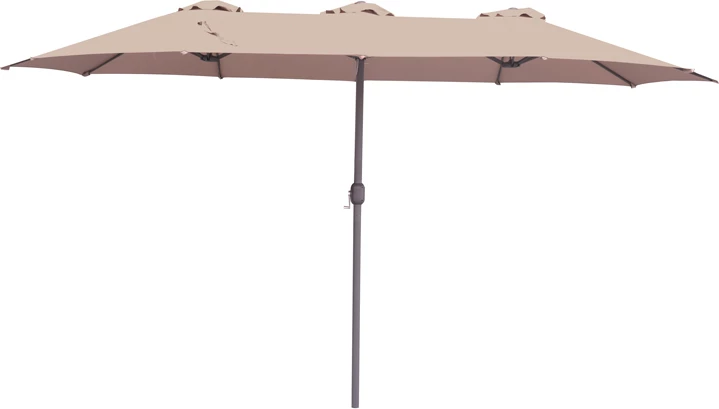 Ombrellë profesionale Dorizo alumini-pëlhurë kafe 2.6x4.5x2.5m