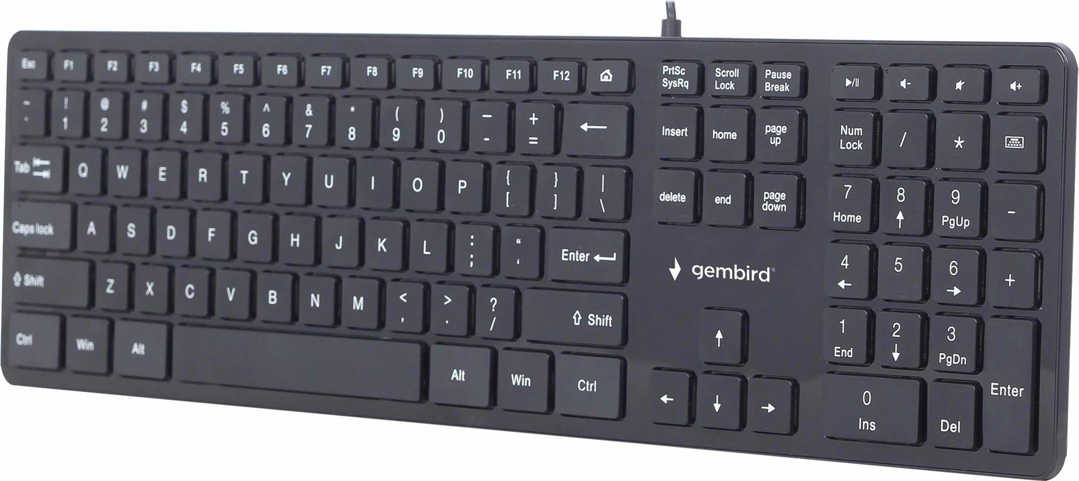 Tastierë Gembird KB-MCH-02, me kabllo, US layout, e zezë