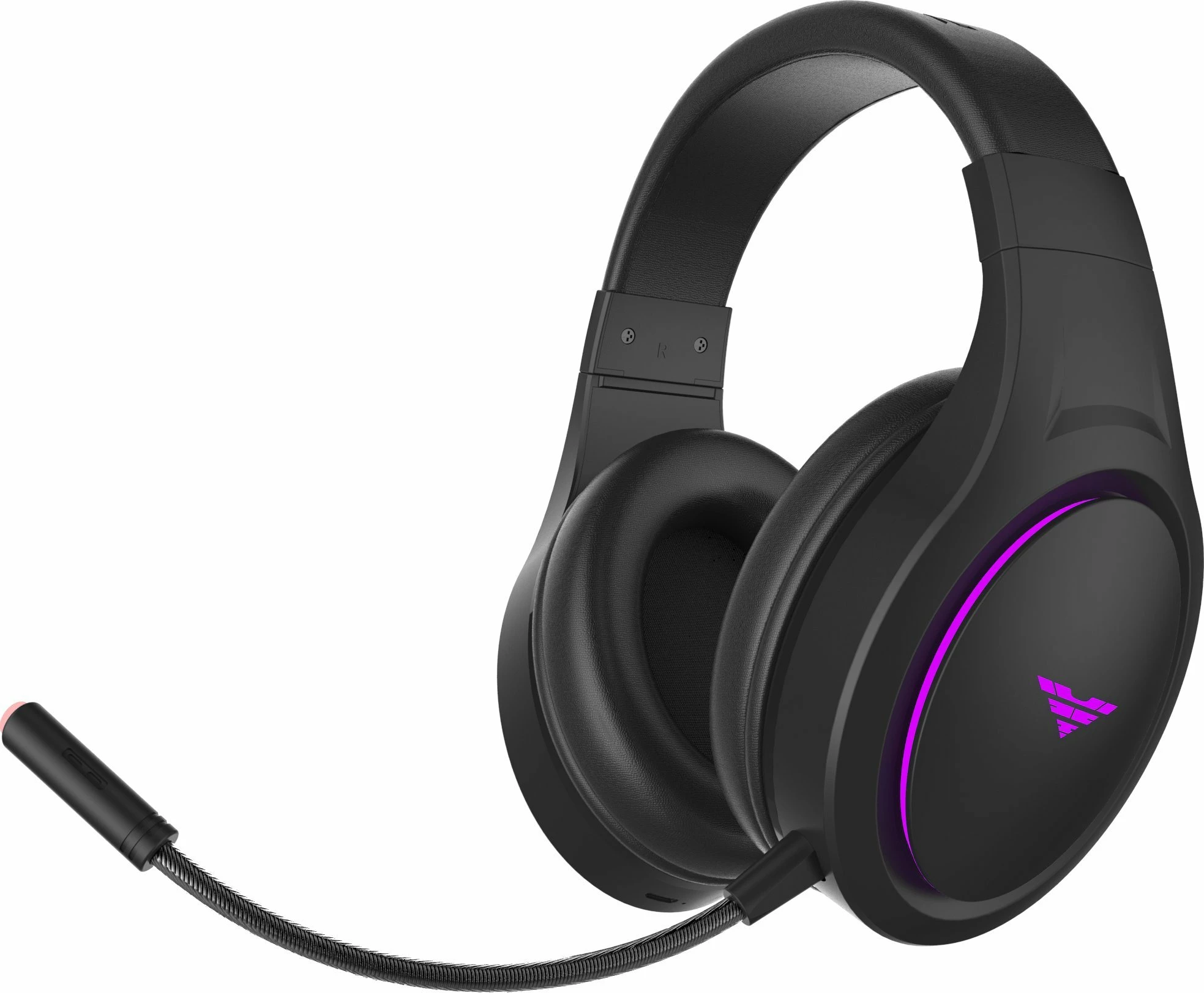 Kufje gaming PREYON Hurricane Fly PHF40B wireless 7.1 RGB me mikrofon të shkëputshëm, të zeza