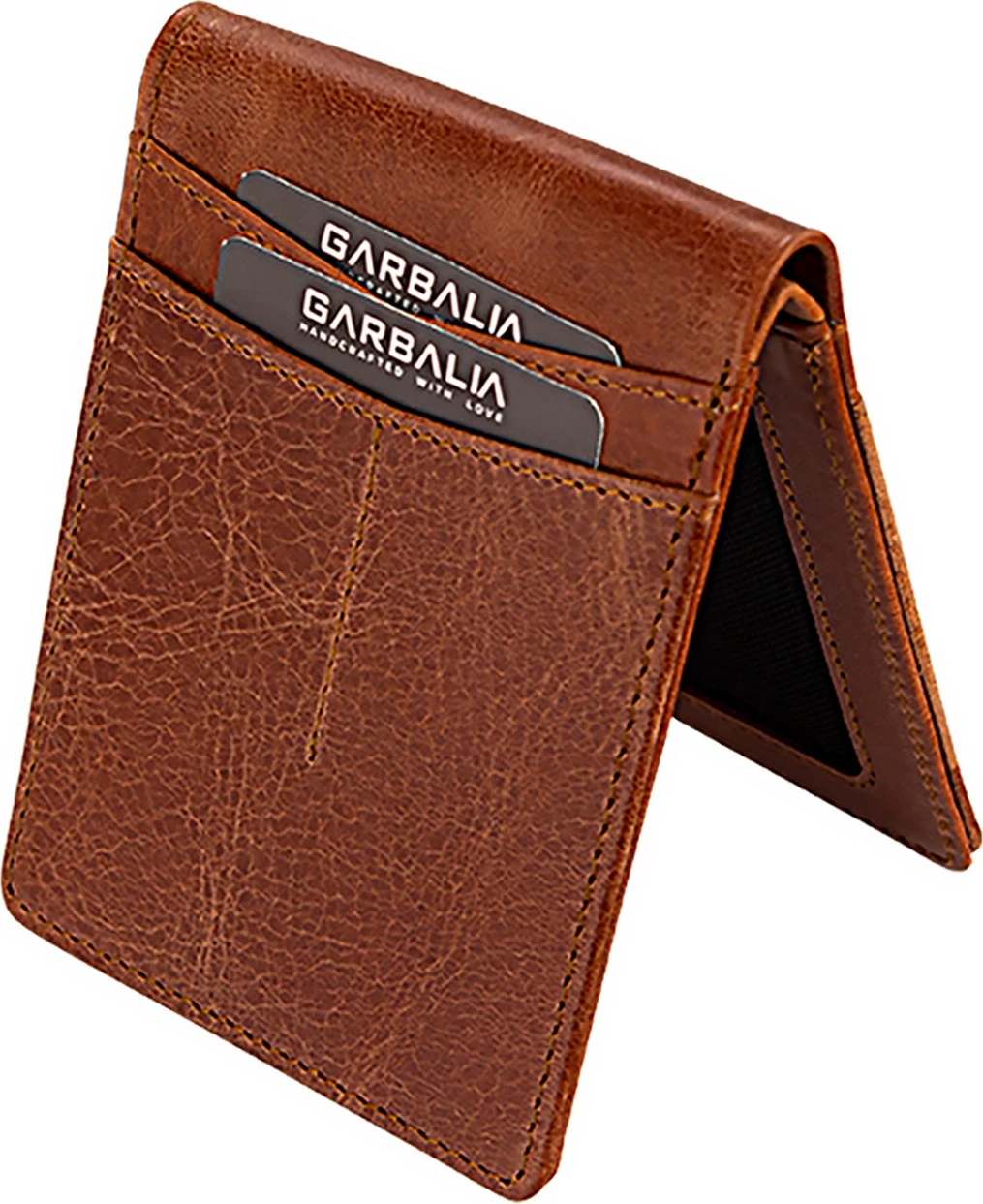 Portofol për burra, lëkurë natyrale, ngjyrë tan, Jasper