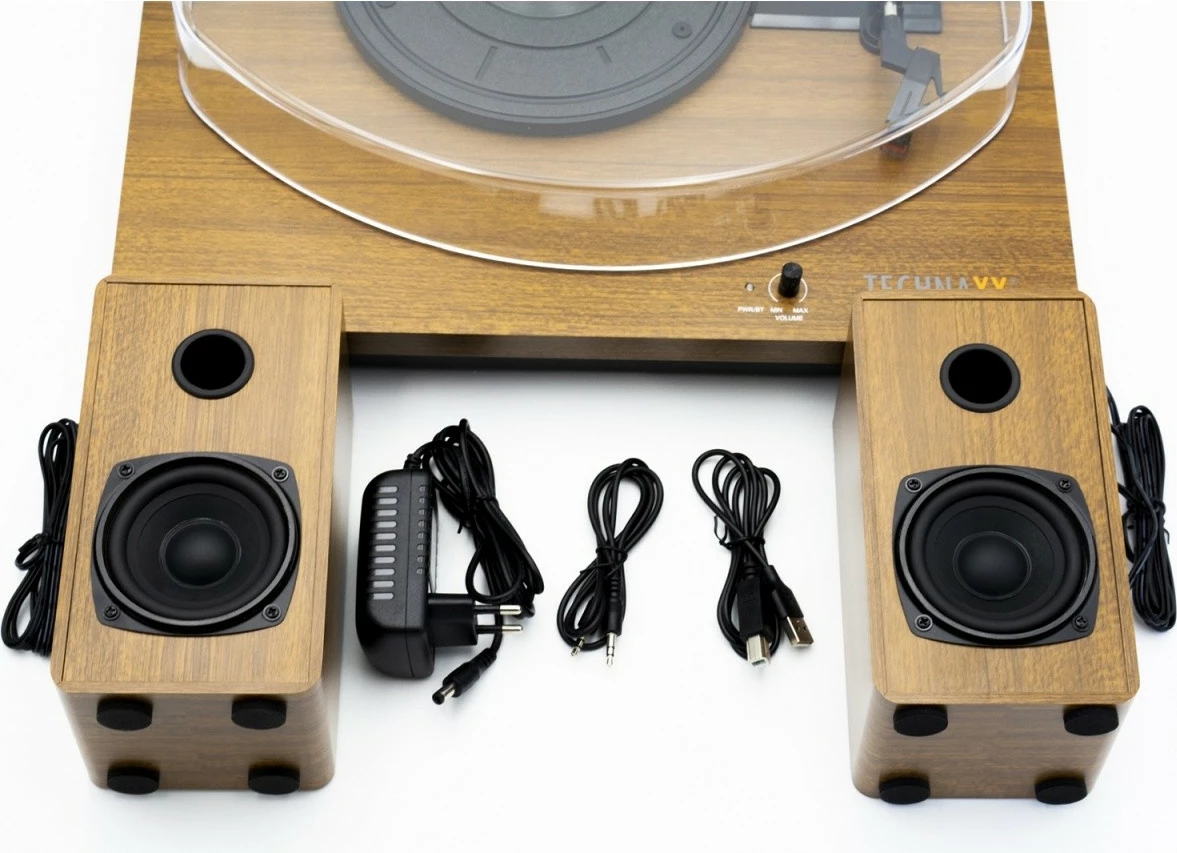 Gramafon Technaxx TX-188 me Bluetooth, 2 altoparlantë stereo, dru