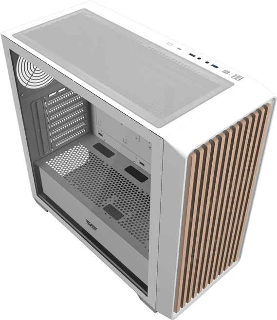 Kasë, Darkflash DS900WD, ATX/M-ATX/ITX Midi Tower, panel anësor xhami të kalitur, pa ventilatorë, e bardhë