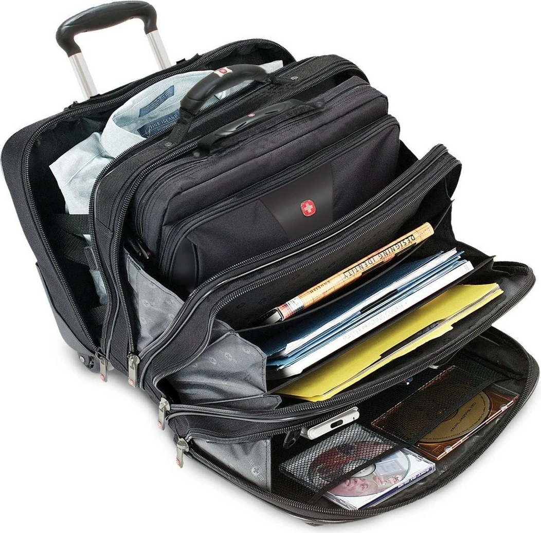 Set biznesi 2 pjesësh Wenger Patriot, trolley 17 inç me çantë notebook 15.4 inç, e zezë